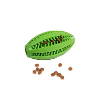 狗狗漏食磨牙橄欖形潔齒咬膠玩具(多色)