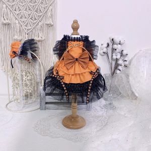 萬聖節閃亮蝴蝶結蓬鬆裙 Halloween sparkle ribbon bouffant dress (D001 c038)