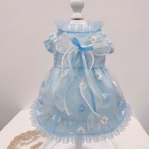 公主藍色花卉裙 princess blue floral dress (D001 c041)