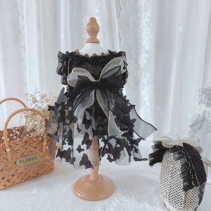 Black ribbon butterfly dress (X001 c058)