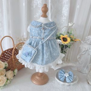 Floral pearls dress (blue) (X001 c062)